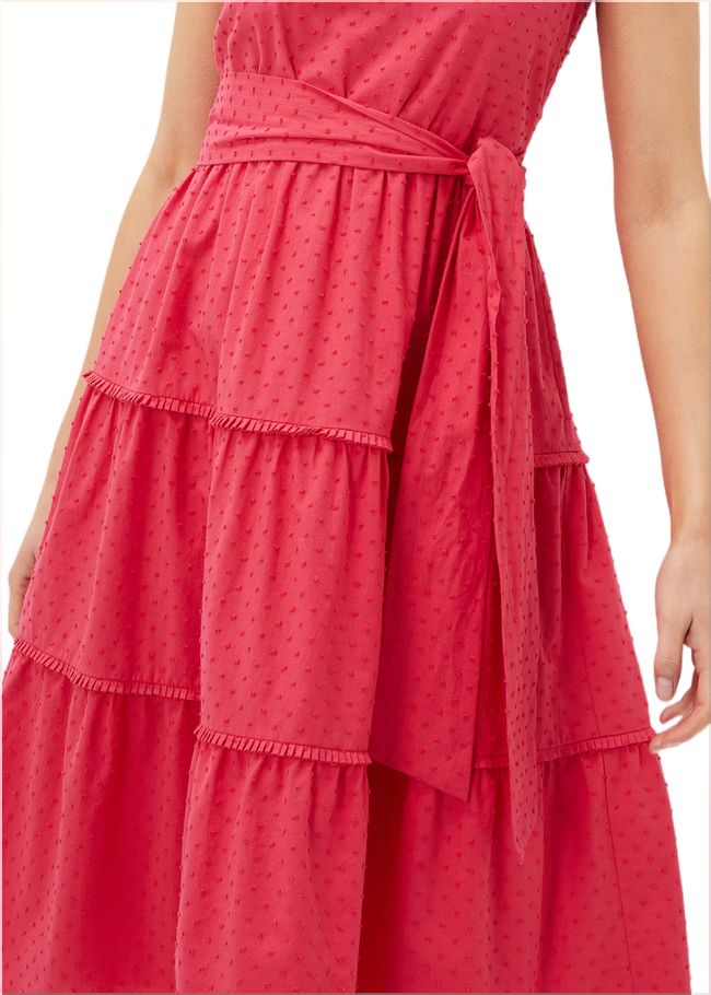  Peyton Cotton Dobby Midi Dress Hot Pink 220829694