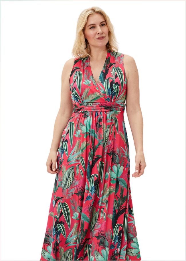  Antonia Jersey Palm Print Maxi Dress Multi-Coloured 220830000