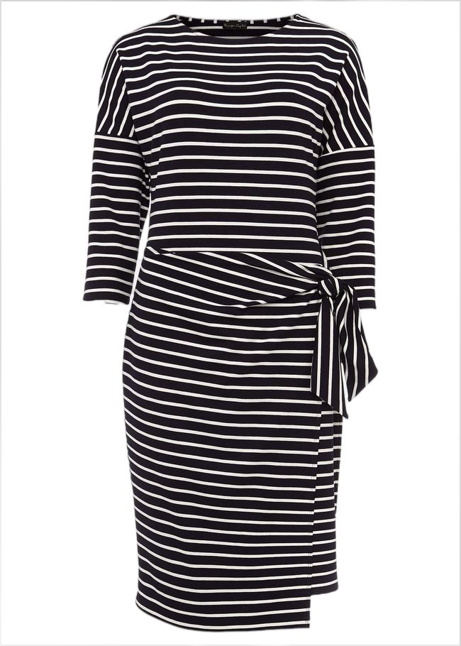  Emerson Stripe Tie Side Dress Navy/Ivory 220832287