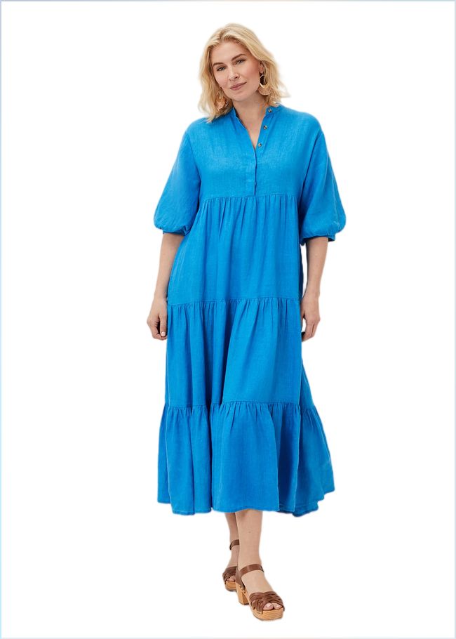  Gracie Tiered Maxi Dress Azure Blue 220834296