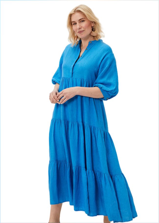  Gracie Tiered Maxi Dress Azure Blue 220834296