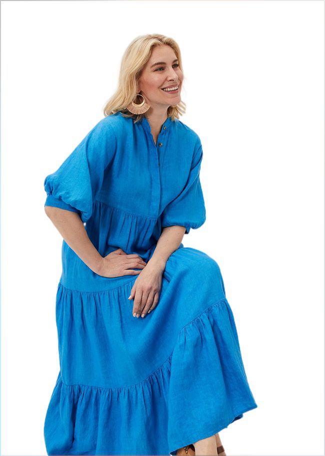  Gracie Tiered Maxi Dress Azure Blue 220834296