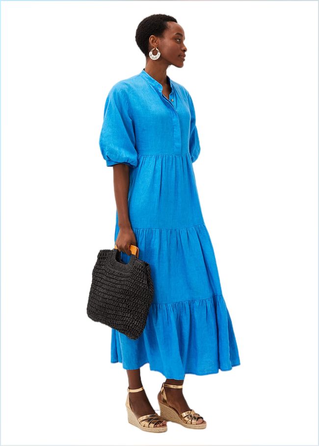  Gracie Tiered Maxi Dress Azure Blue 220834296