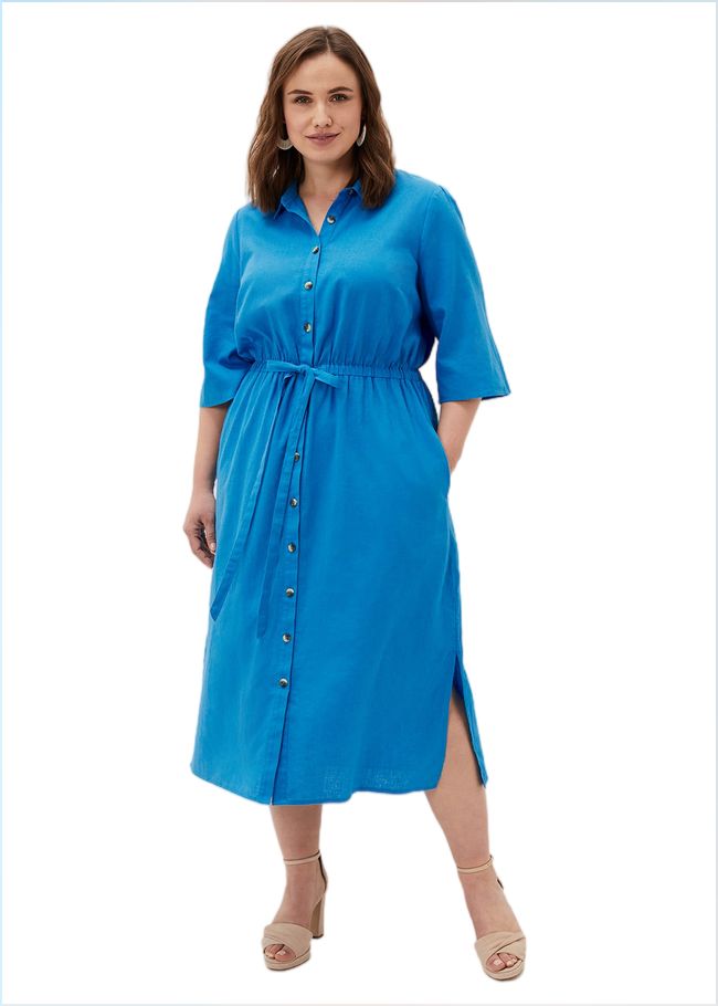  Marlene Tie Shirt Dress Azure Blue 220835296