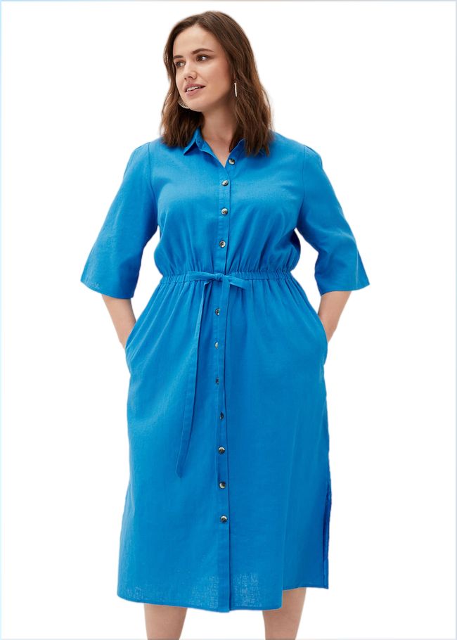  Marlene Tie Shirt Dress Azure Blue 220835296