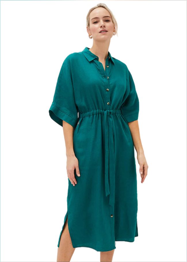  Marlene Tie Shirt Dress Jade 220836452