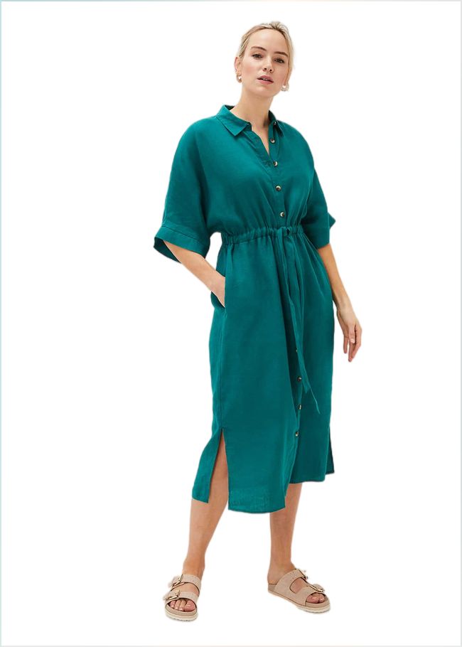  Marlene Tie Shirt Dress Jade 220836452