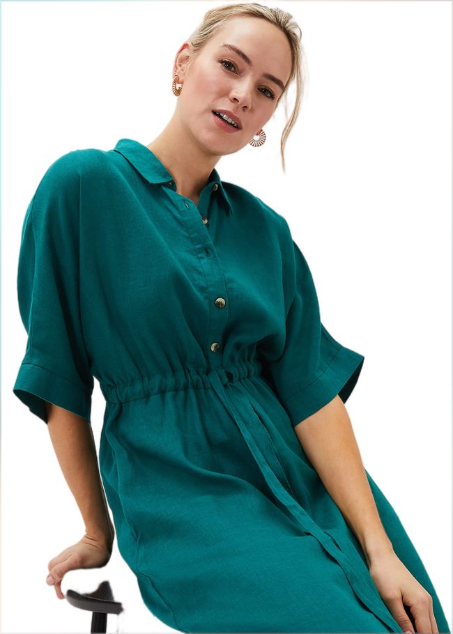  Marlene Tie Shirt Dress Jade 220836452