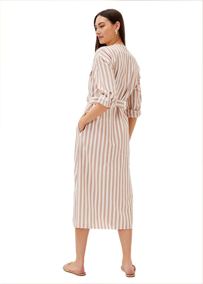  Ayden Stripe Dress Stone/White 220841992