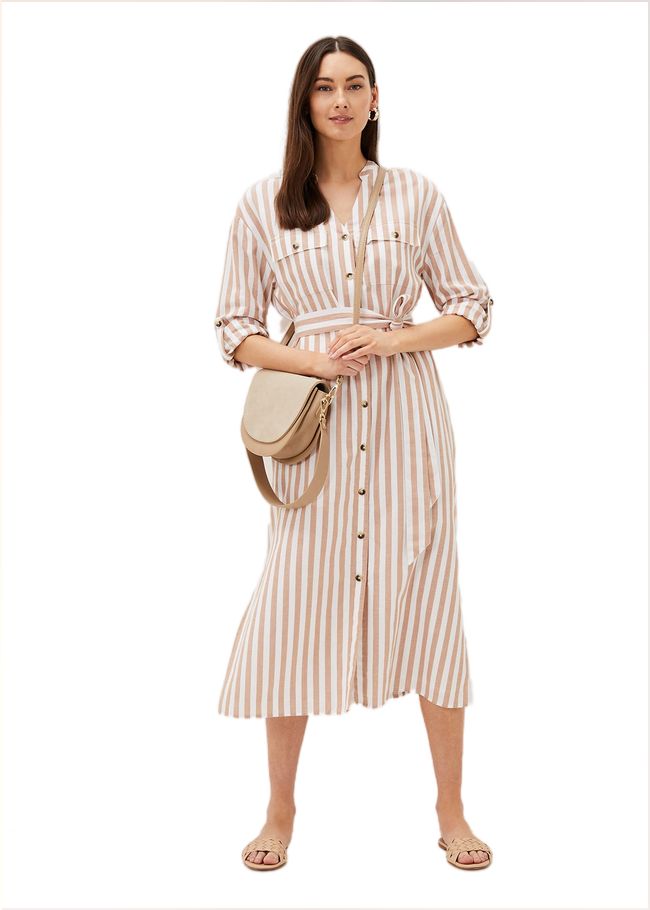  Ayden Stripe Dress Stone/White 220841992