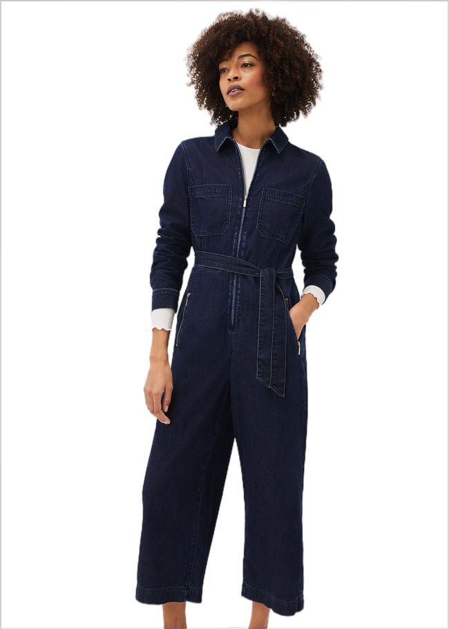  Cecile Denim Wide Leg Jumpsuit Denim 220843354