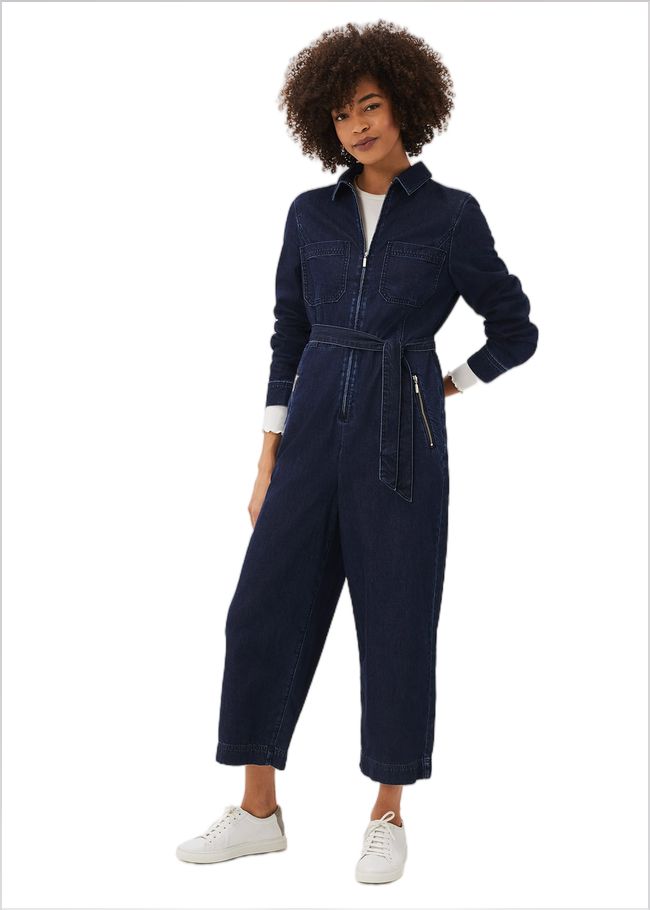  Cecile Denim Wide Leg Jumpsuit Denim 220843354