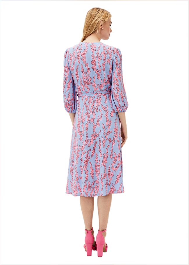  Jean Floral Wrap Midi Dress Powder Blue 220852198