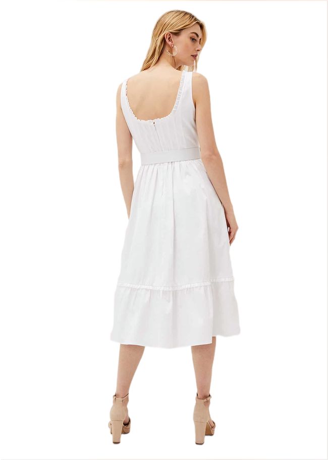  Tanya Cotton Belted Midaxi Dress White 220860055