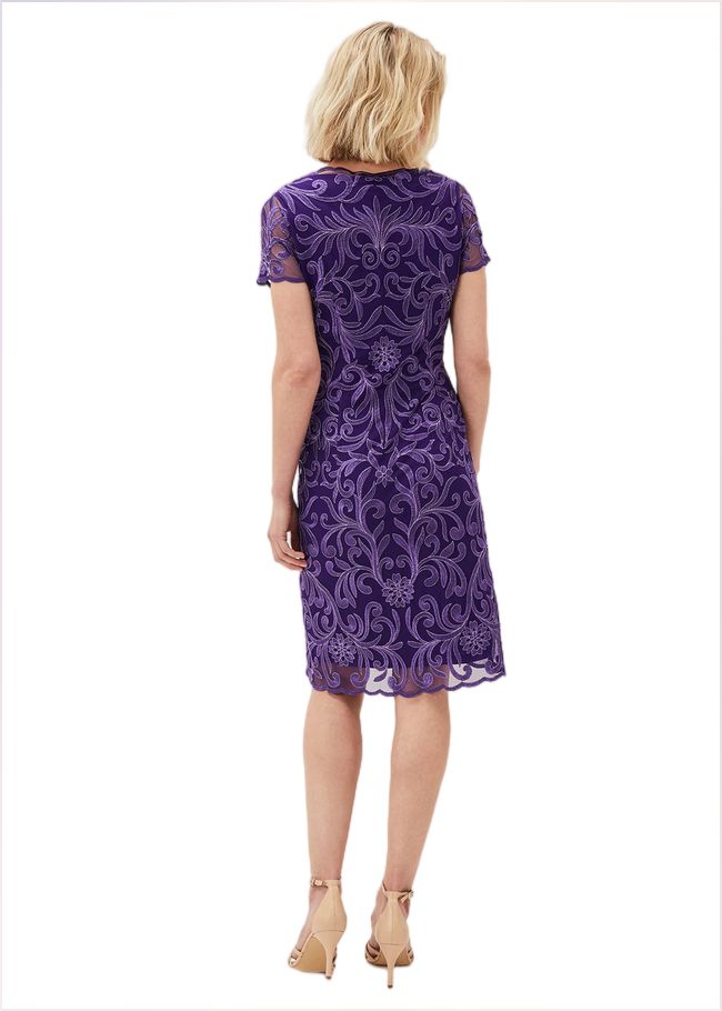  Nessa Embroidered Midi Dress Violet 220861700