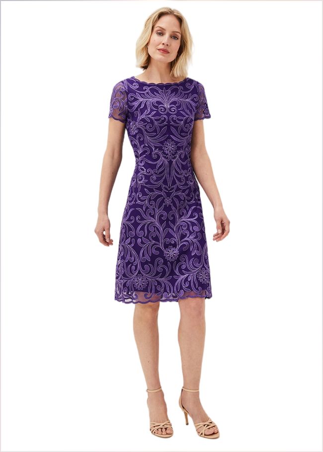  Nessa Embroidered Midi Dress Violet 220861700