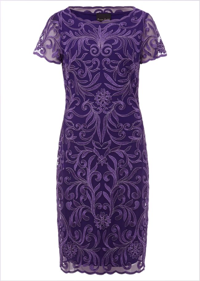  Nessa Embroidered Midi Dress Violet 220861700