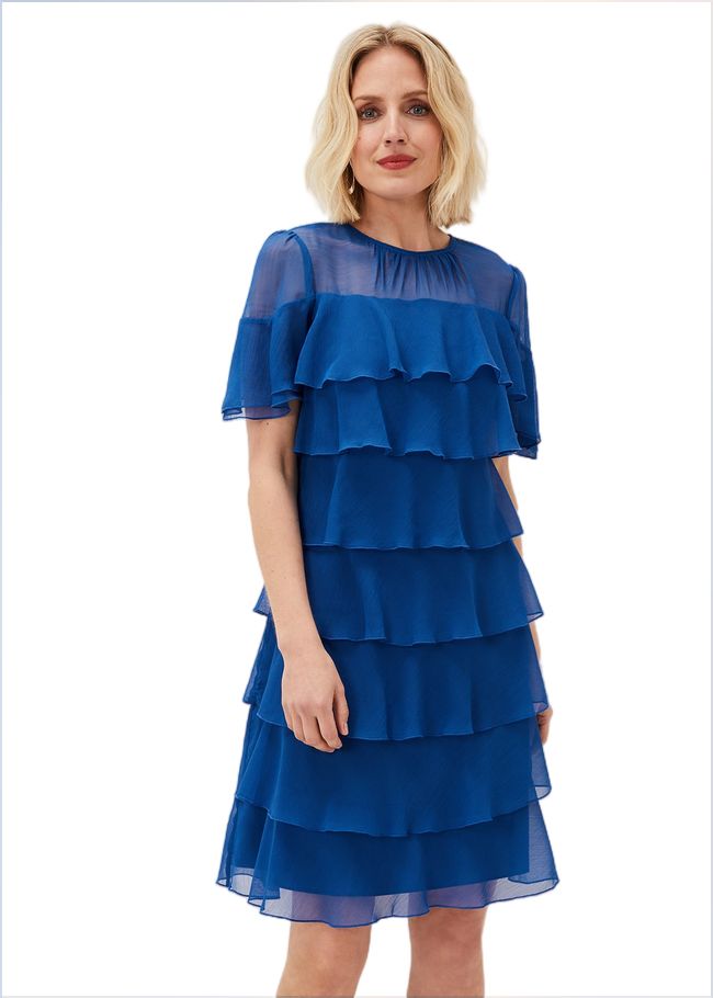  Nika Tiered Shift Dress Capri Blue 220862534