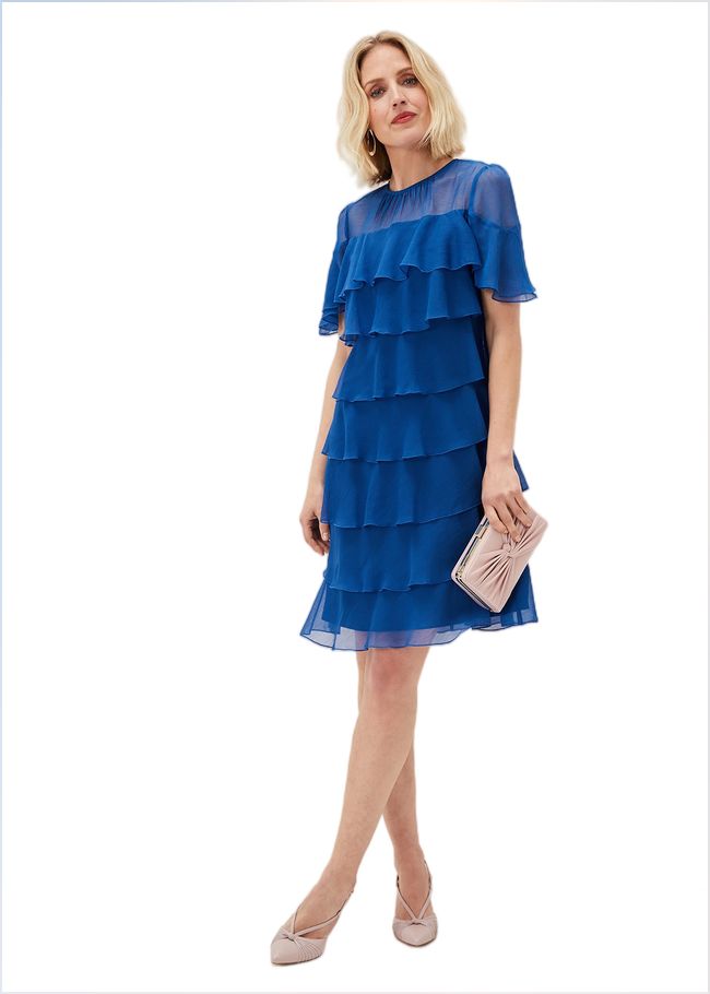  Nika Tiered Shift Dress Capri Blue 220862534