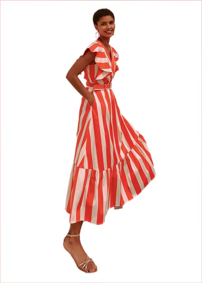  Lottie Stripe Maxi Dress FIRE/PINK 220863956