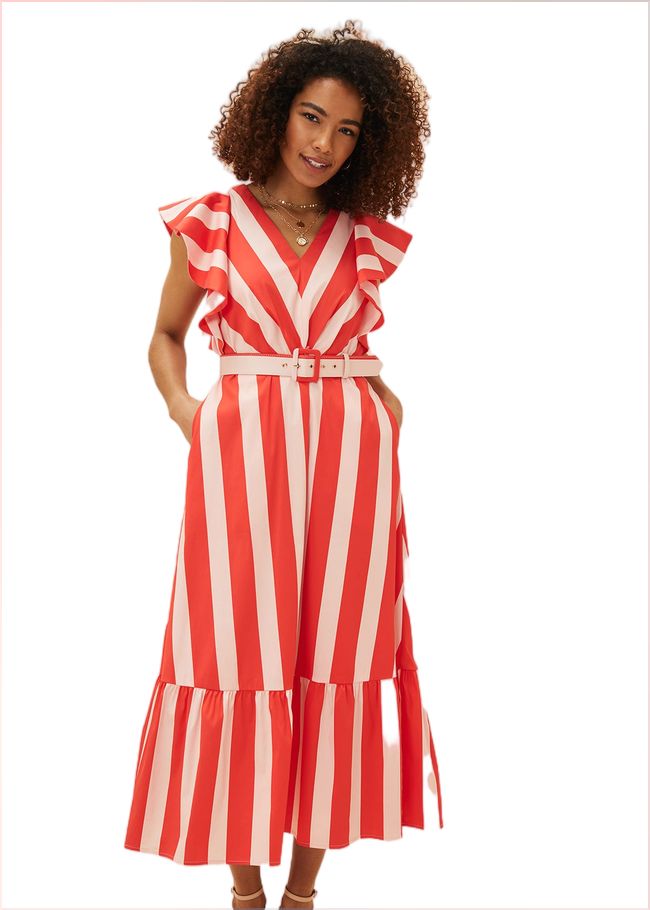  Lottie Stripe Maxi Dress FIRE/PINK 220863956