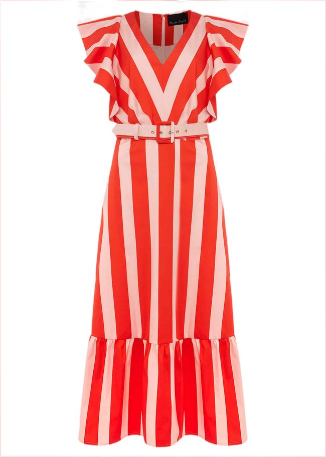  Lottie Stripe Maxi Dress FIRE/PINK 220863956