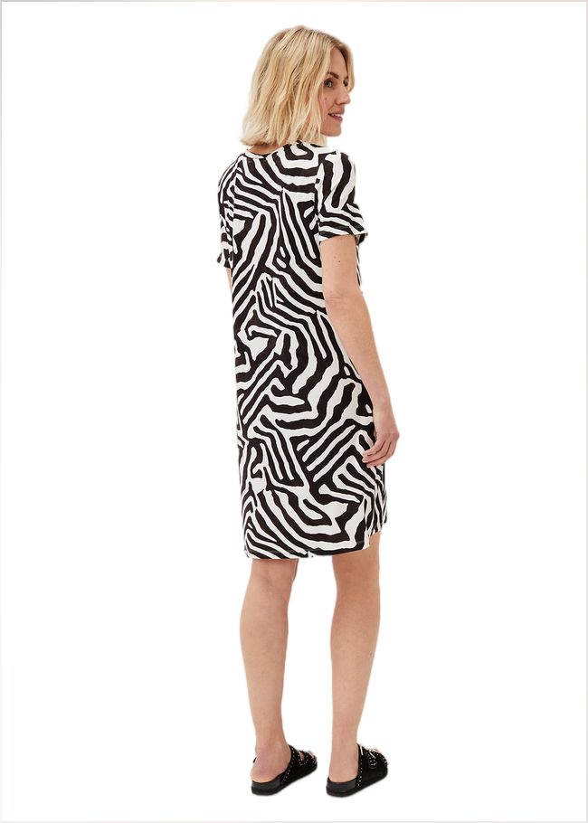  Isabelle Zebra Print Dress Black/Ivory 220869836