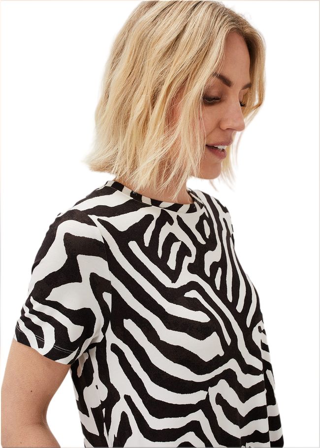  Isabelle Zebra Print Dress Black/Ivory 220869836