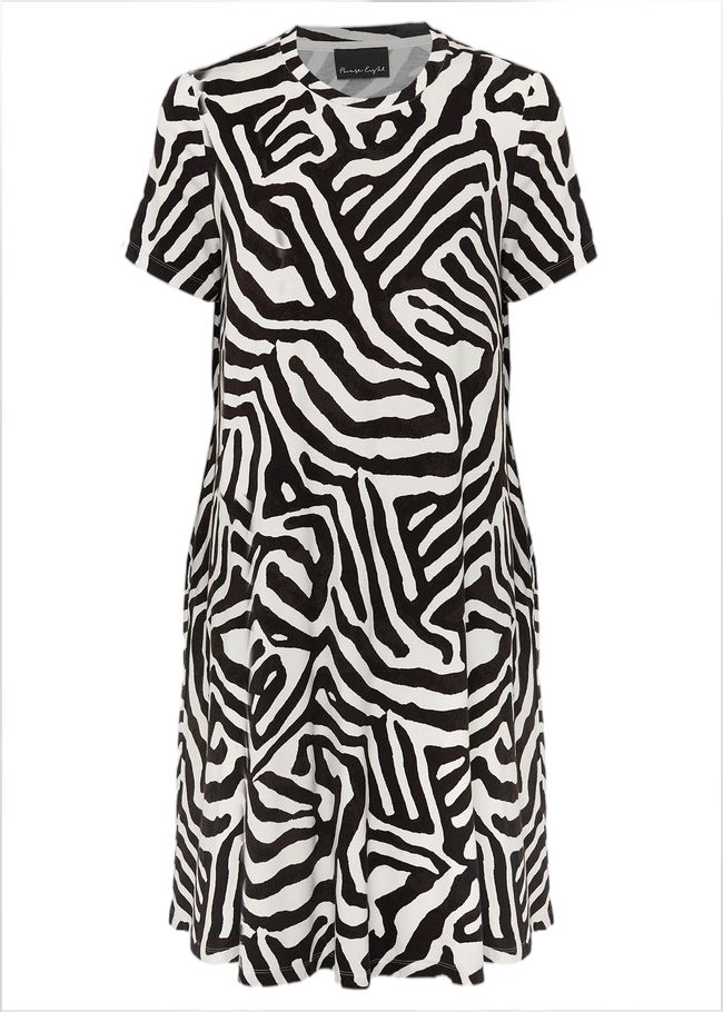  Isabelle Zebra Print Dress Black/Ivory 220869836