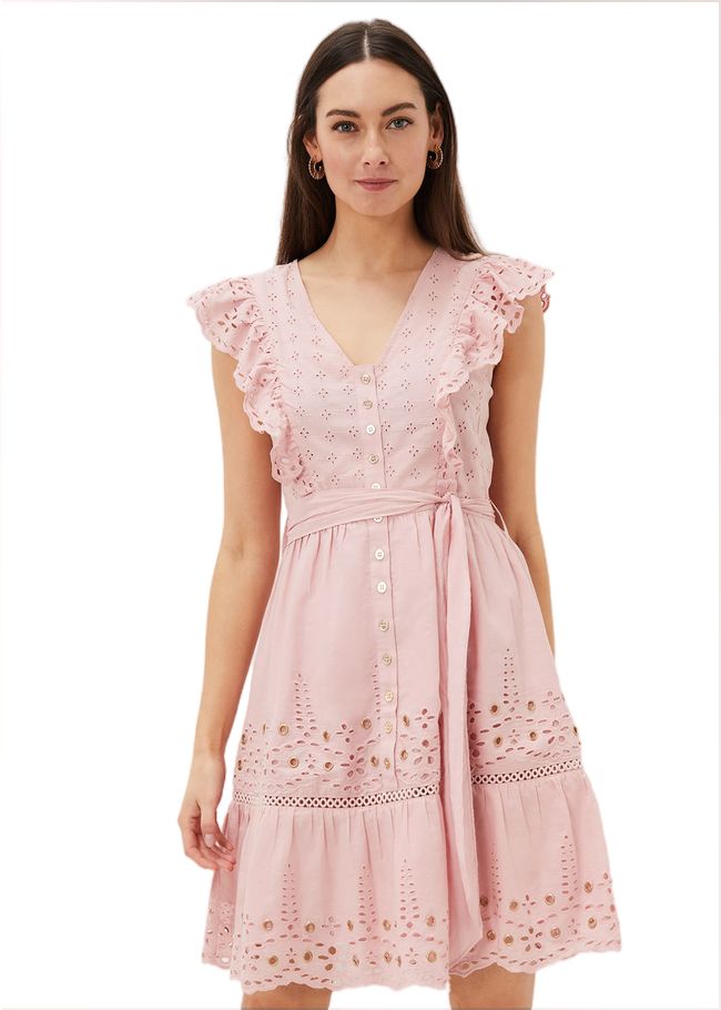  Illa Broderie Tea Dress Pale Pink 220872785