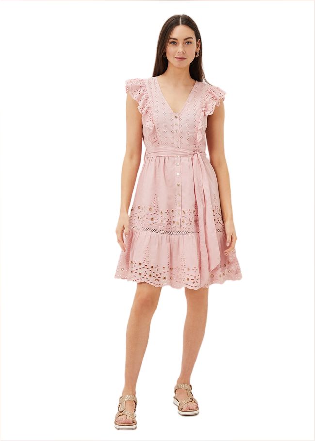  Illa Broderie Tea Dress Pale Pink 220872785