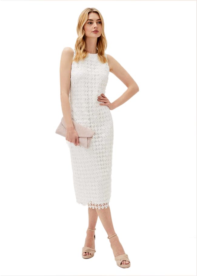  Novah Lace Midi Dress White 220876055