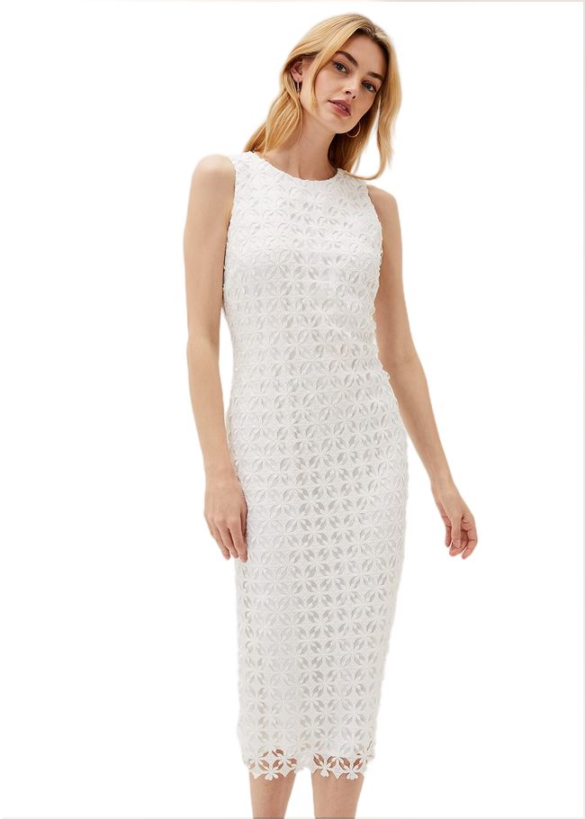  Novah Lace Midi Dress White 220876055