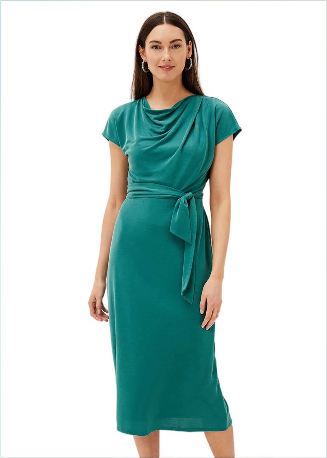  Kadence Cupro Tie Waist Dress Peacock 220878703