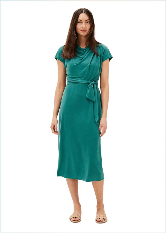  Kadence Cupro Tie Waist Dress Peacock 220878703