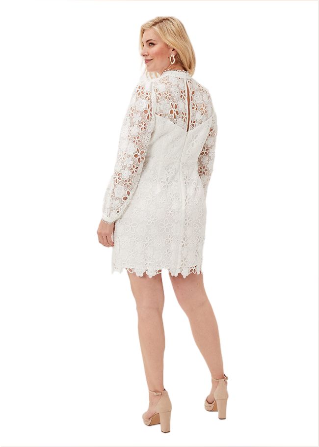  Doris Guipure Lace Highneck Dress Ivory 220882106