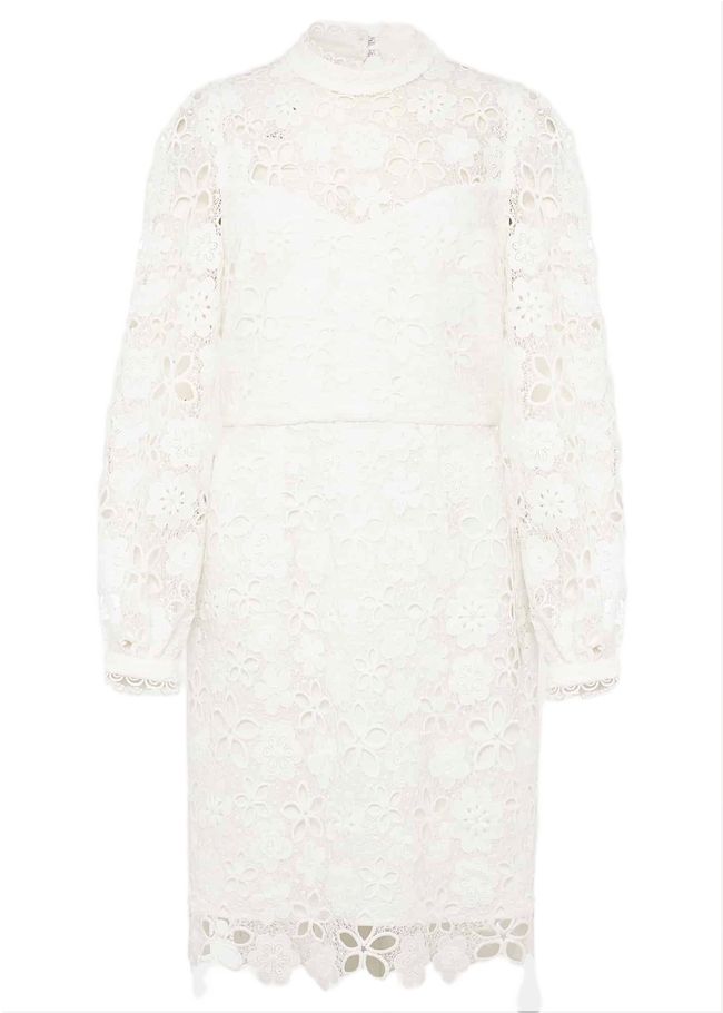  Doris Guipure Lace Highneck Dress Ivory 220882106