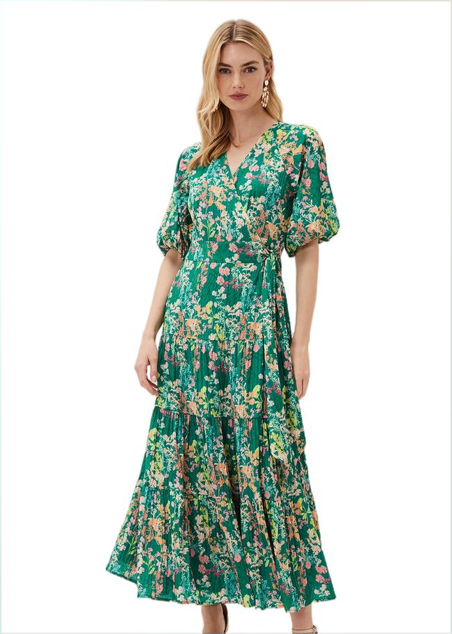  Morven Wrap Maxi Dress Grass Green/Multi 220891484