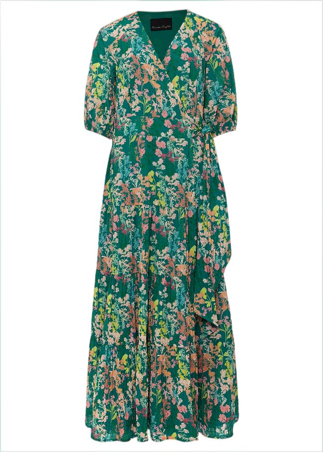  Morven Wrap Maxi Dress Grass Green/Multi 220891484