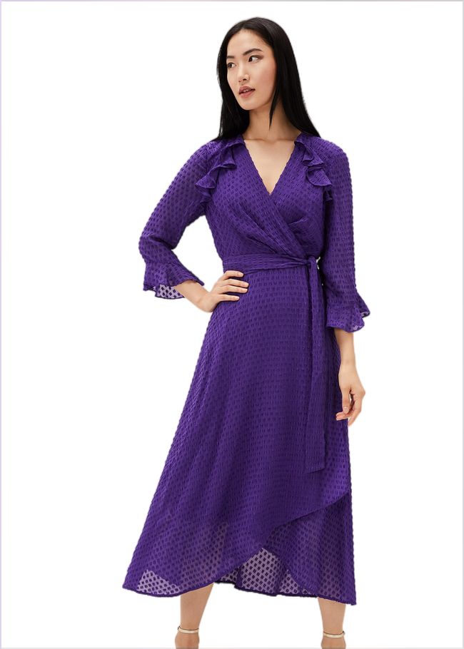  Lilibeth Wrap Midi Dress Violet 220892700