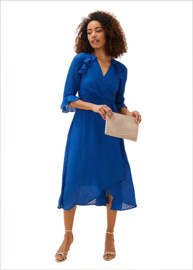  Lilibeth Wrap Midi Dress Capri Blue 220893534