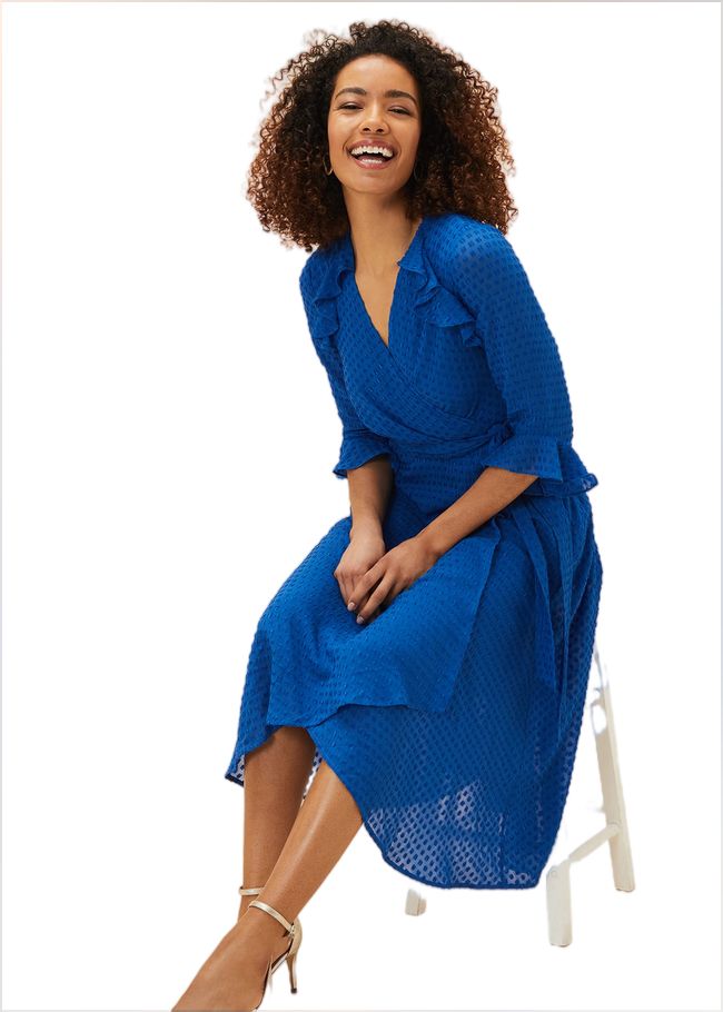  Lilibeth Wrap Midi Dress Capri Blue 220893534