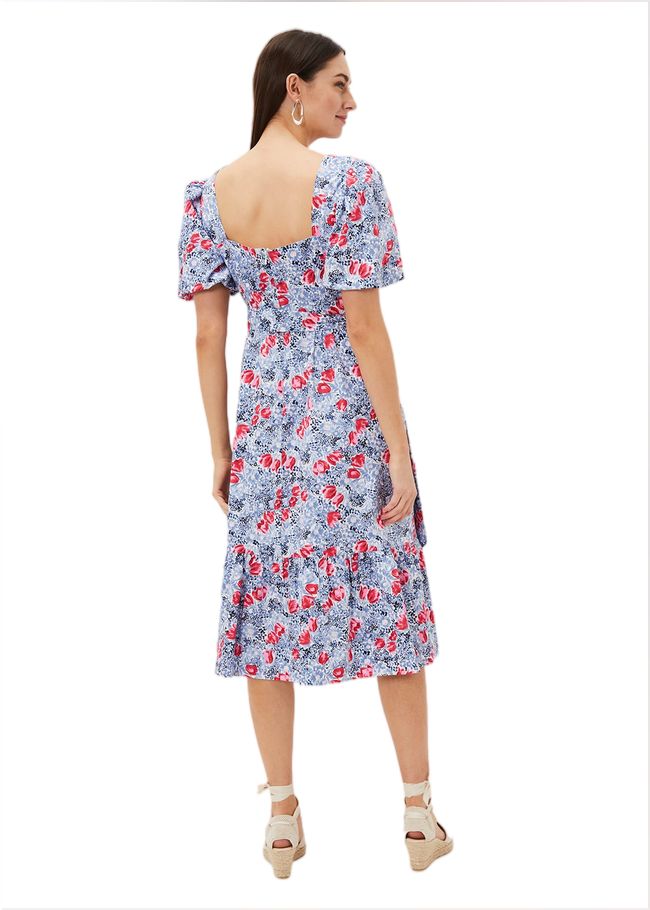  Abbiana Cotton Floral Midi Dress Multi-Coloured 220894000