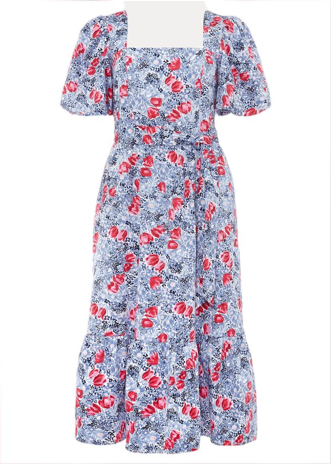  Abbiana Cotton Floral Midi Dress Multi-Coloured 220894000