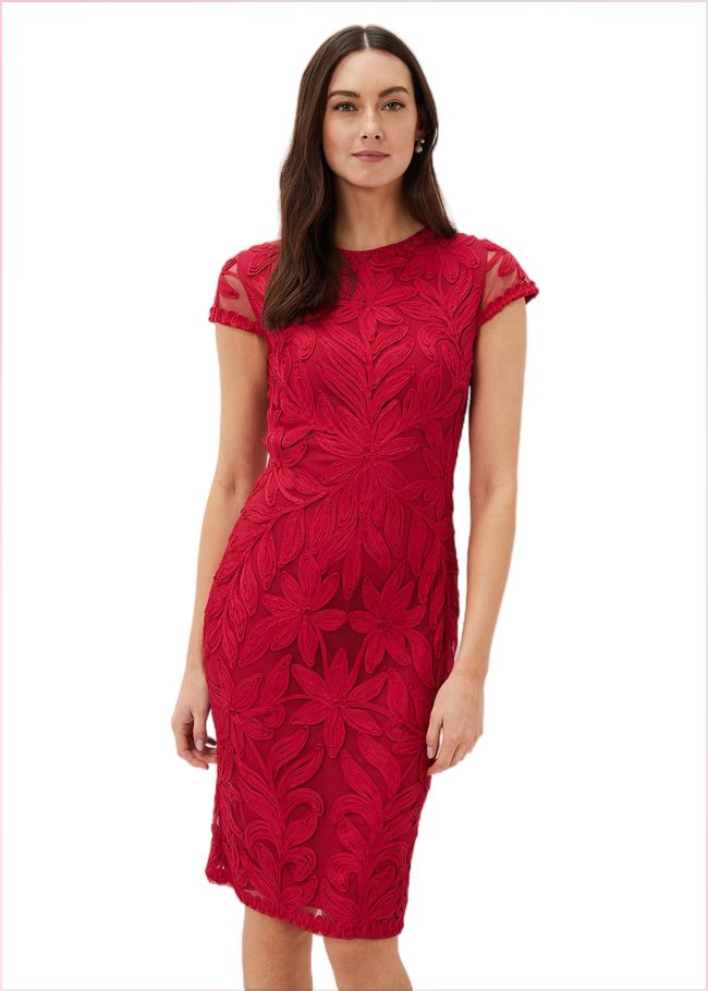  Isobel Tapework Midi Dress Lipstick 220897252