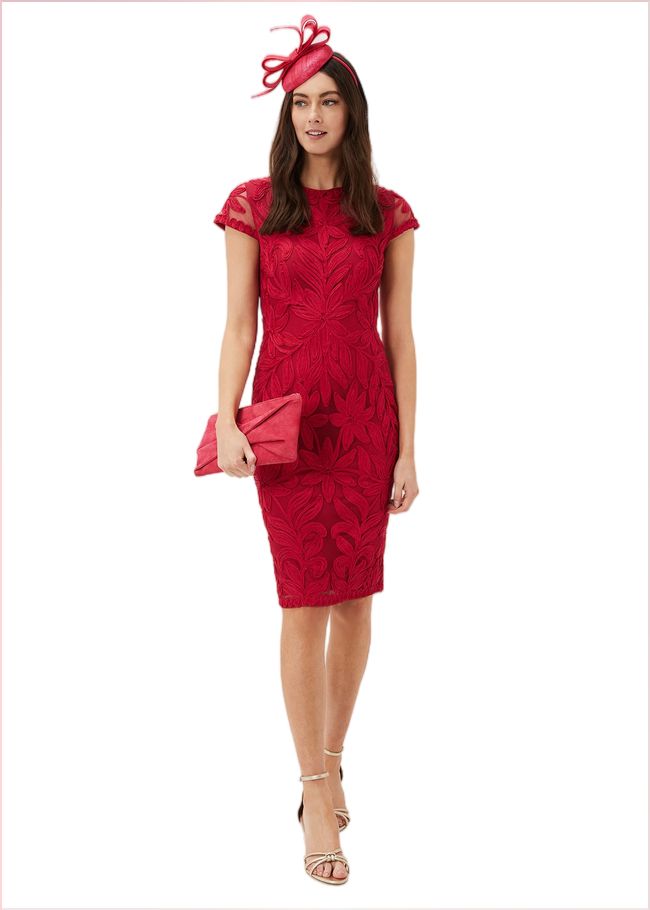  Isobel Tapework Midi Dress Lipstick 220897252