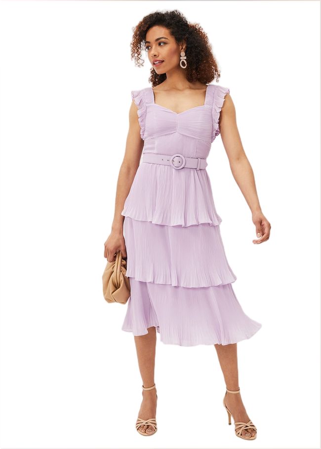  Skyler Pleated Tiered Midi Dress Lilac 220908608