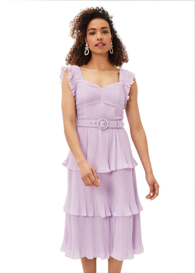  Skyler Pleated Tiered Midi Dress Lilac 220908608