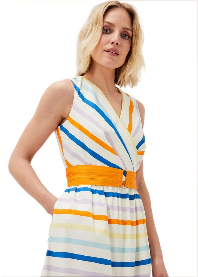  Riley Cotton Striped Midi Dress Multi-Coloured 220910000