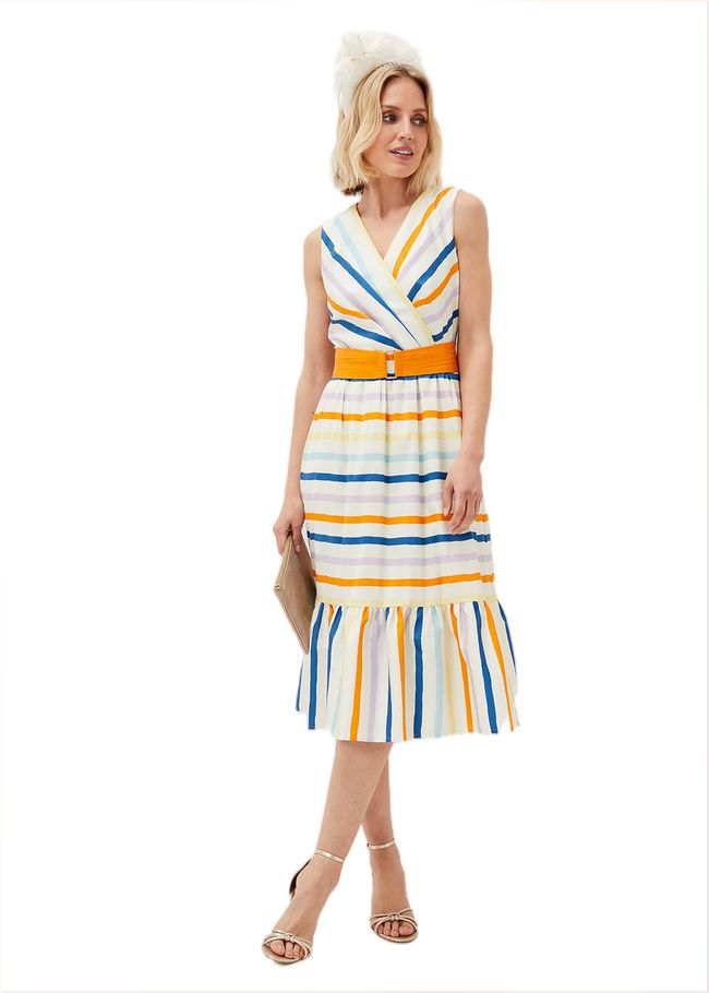  Riley Cotton Striped Midi Dress Multi-Coloured 220910000